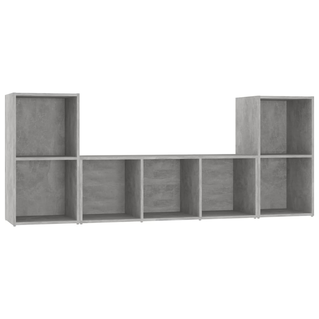 Set Mobile TV 3 pz Grigio Cemento in Legno Multistrato 3080019