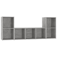 Set Mobile TV 3 pz Grigio Cemento in Legno Multistrato 3080019