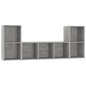 Set Porta TV 3 pz Grigio Cemento in Truciolato