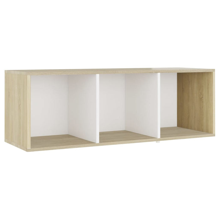 Mobili TV 4 pz Bianco e Sonoma 107x35x37cm in Legno Multistrato 3080038