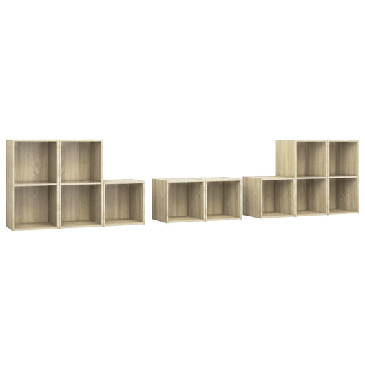 Set Mobile TV 8 pz Rovere Sonoma in Legno Multistrato 3080063