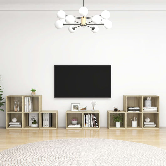 Set Mobile TV 8 pz Rovere Sonoma in Legno Multistrato 3080063