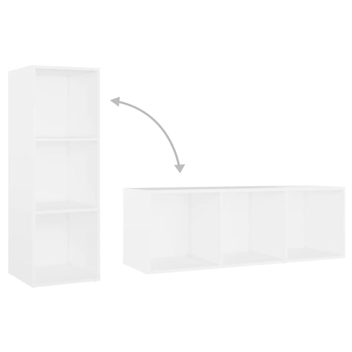 Set Mobili Porta TV 3 pz-Set di 3 Credenza per TV Bianco in Legno Multistrato 347193