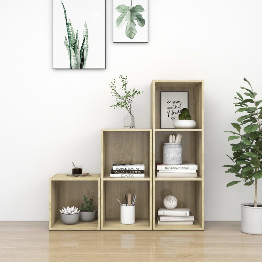 Set Mobile TV 3 pz Rovere Sonoma in Legno Multistrato 3080081