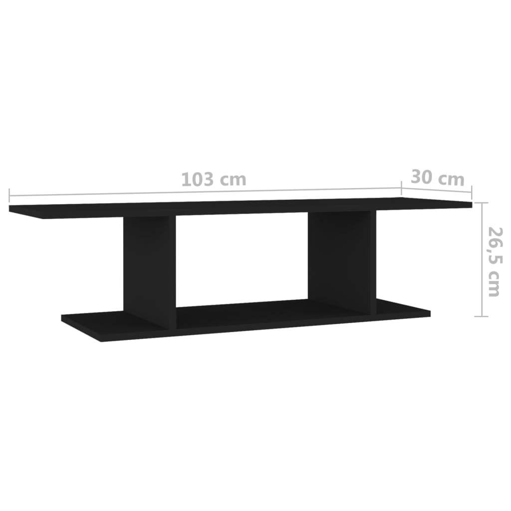 Armadietto a Parete per TV Nero 103x30x26,5 cm cod mxl 58319