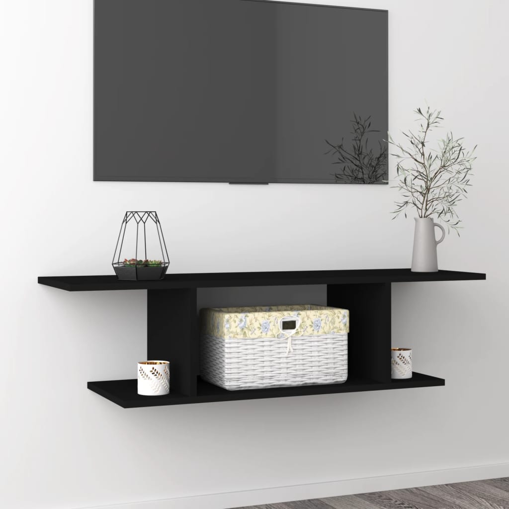 Armadietto a Parete per TV Nero 103x30x26,5 cm cod mxl 58319