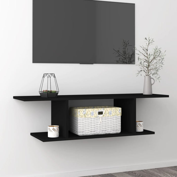 Armadietto a Parete per TV Nero 103x30x26,5 cm cod mxl 58319