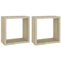Mensole da Parete a Cubo 2 pz Rovere Sonoma 30x15x30 cm cod mxl 56211