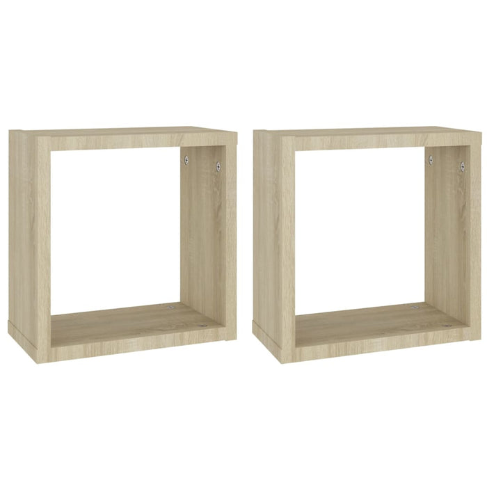 Mensole da Parete a Cubo 2 pz Rovere Sonoma 30x15x30 cm cod mxl 56211