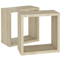 Mensole da Parete a Cubo 2 pz Rovere Sonoma 30x15x30 cm cod mxl 56211