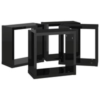 Mensole Parete a Cubo 4 pz Nero Lucido 30x15x30 cm 807020