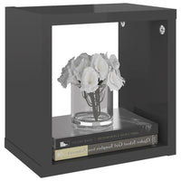 Mensole Parete a Cubo 6 pz Grigio Lucido 22x15x22 cm 807078