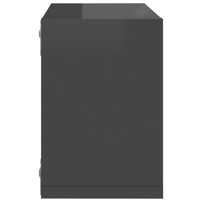 Mensole Parete a Cubo 6 pz Grigio Lucido 22x15x22 cm 807078