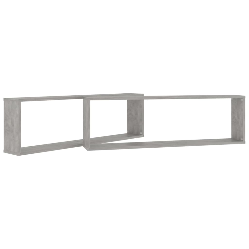 Mensole Parete Cubo 2pz Grigio Cemento 100x15x30 cm Multistrato 807091