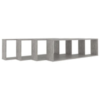 Mensole Parete Cubo 4pz Grigio Cemento 100x15x30 cm Multistrato 807092