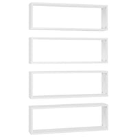 Mensole Parete a Cubo 4pz Bianco 80x15x26,5cm Legno Multistrato 807107