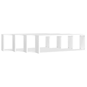 Mensole Parete a Cubo 4pz Bianco 80x15x26,5cm Legno Multistrato 807107