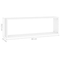 Mensole Parete a Cubo 4pz Bianco 80x15x26,5cm Legno Multistrato 807107
