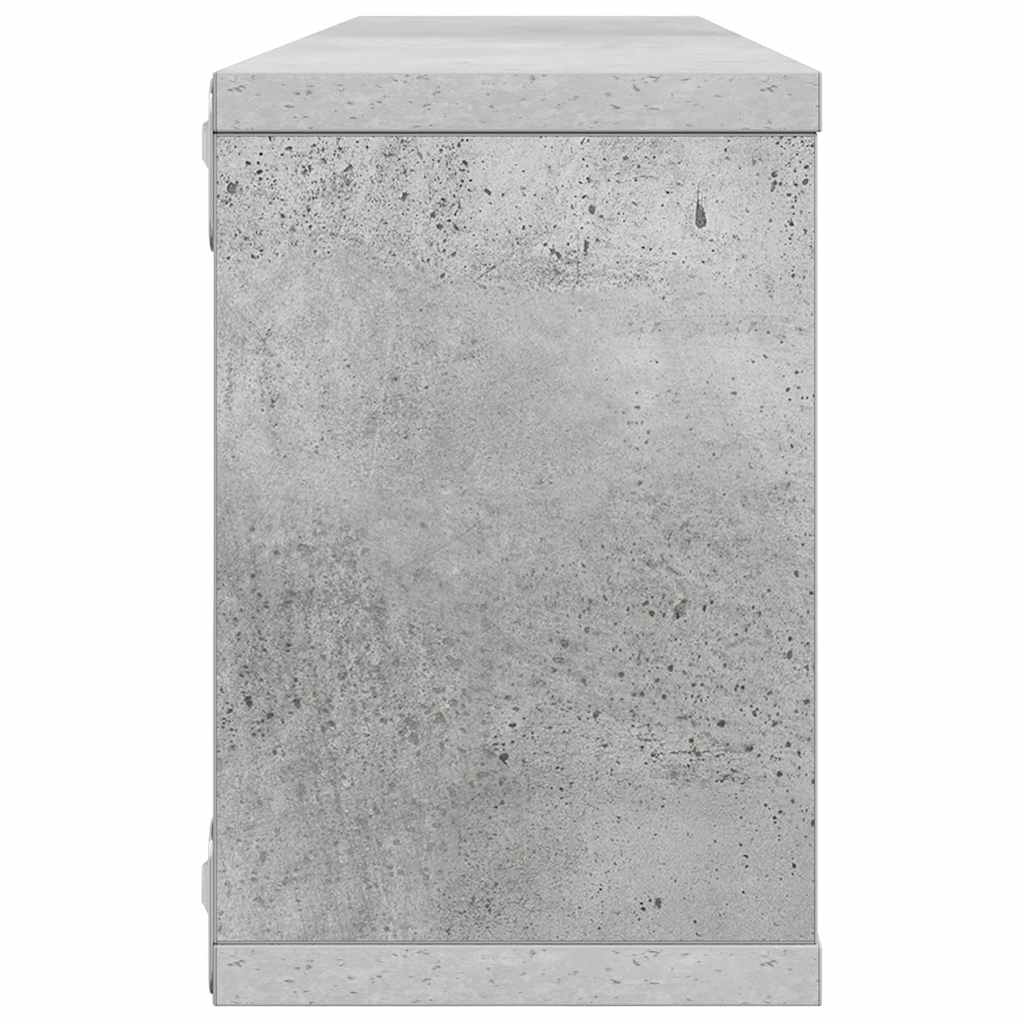Mensole Parete a Cubo 2pz Grigio Cemento 60x15x23cm Multistrato 807145