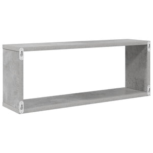 Mensole Parete a Cubo 2pz Grigio Cemento 60x15x23cm Multistrato 807145