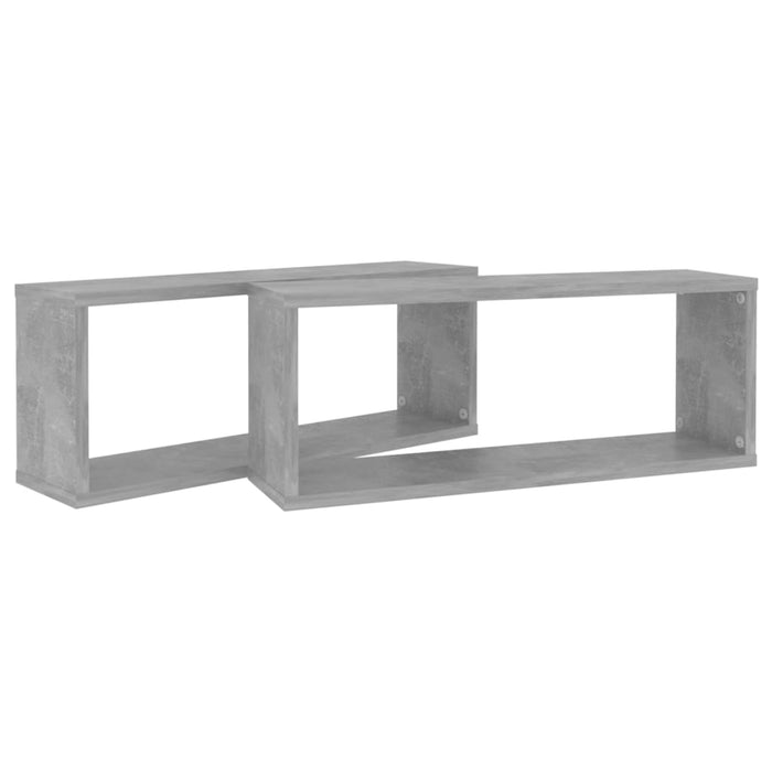Mensole Parete a Cubo 2pz Grigio Cemento 60x15x23cm Multistrato 807145