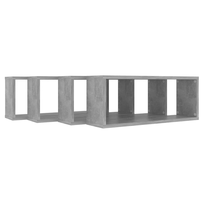 Mensole Parete a Cubo 4 pz Grigio Cemento 60x15x23 cm in Truciolato cod mxl 53912