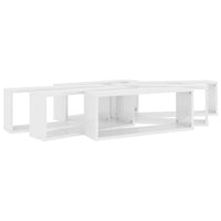 Mensole Parete a Cubo 6pz Bianco Lucido 60x15x23cm Multistrato 807153