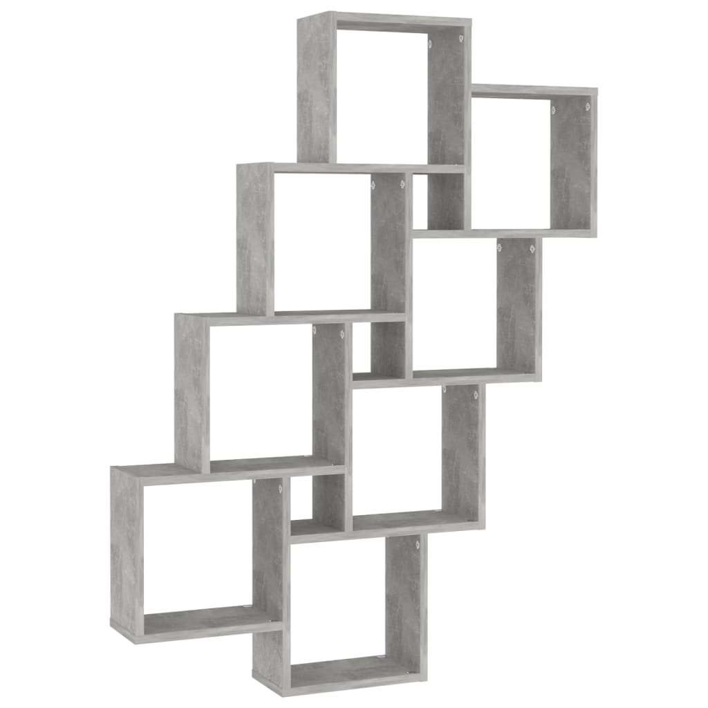 Mensola Parete Cubo Grigio Cemento 90x15x119 Legno Multistrato 807182
