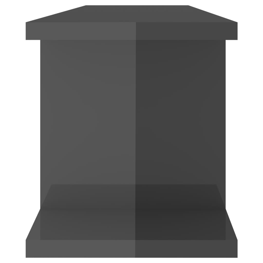 Mensole a Parete 2 pz Grigio Lucido 75x18x20 cm in Multistrato 807195