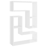 Mensole a Muro 2 pz Bianco Lucido 50x15x50 cm Legno Multistrato 807220