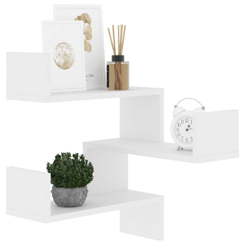 Scaffale Parete Angolo Bianco 40x40x50 cm in Legno Multistrato 807223