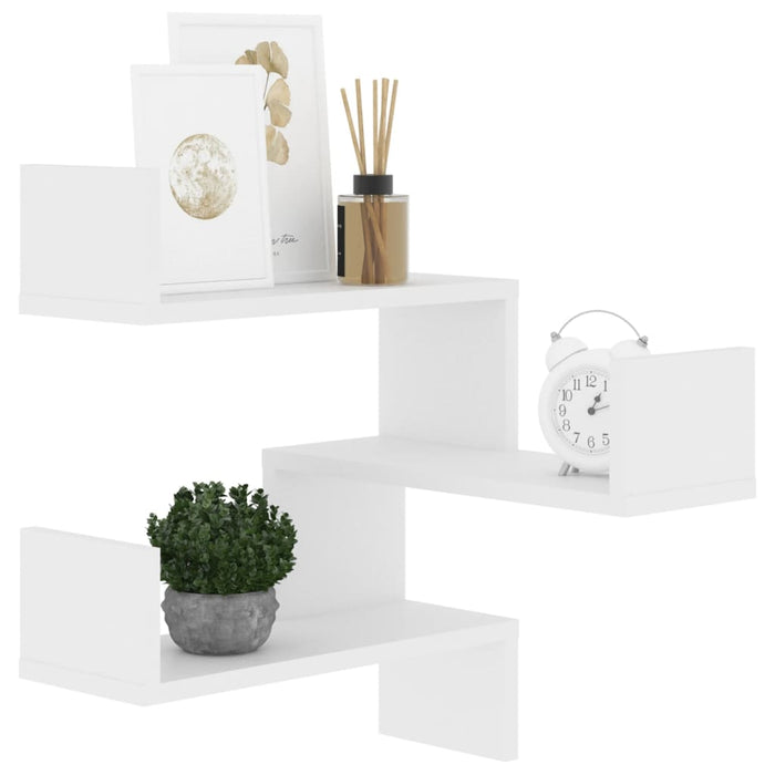 Scaffale Parete Angolo Bianco 40x40x50 cm in Legno Multistrato 807223