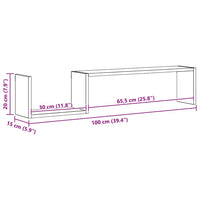 Mensole a Muro 2 pz Nere 100x15x20 cm in Truciolato cod mxl 33733