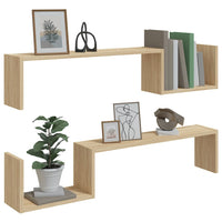 Mensole a Muro 2pz Rovere Sonoma 100x15x20 cm Legno Multistrato 807271