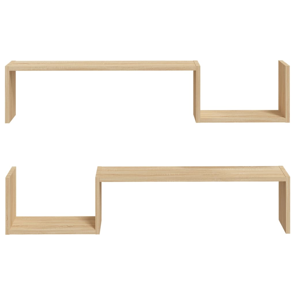 Mensole a Muro 2pz Rovere Sonoma 100x15x20 cm Legno Multistrato 807271