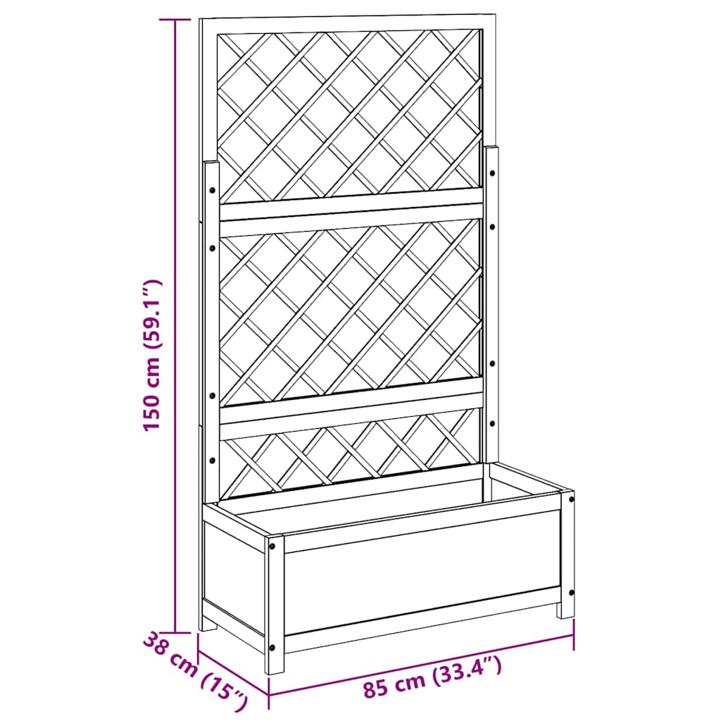 Letto Rialzato con Graticcio 85x38x150 cm in Massello di Acacia 316542