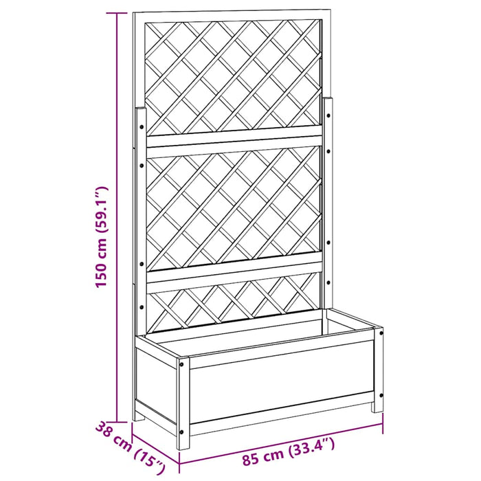 Letto Rialzato con Graticcio 85x38x150 cm in Massello di Acacia 316542