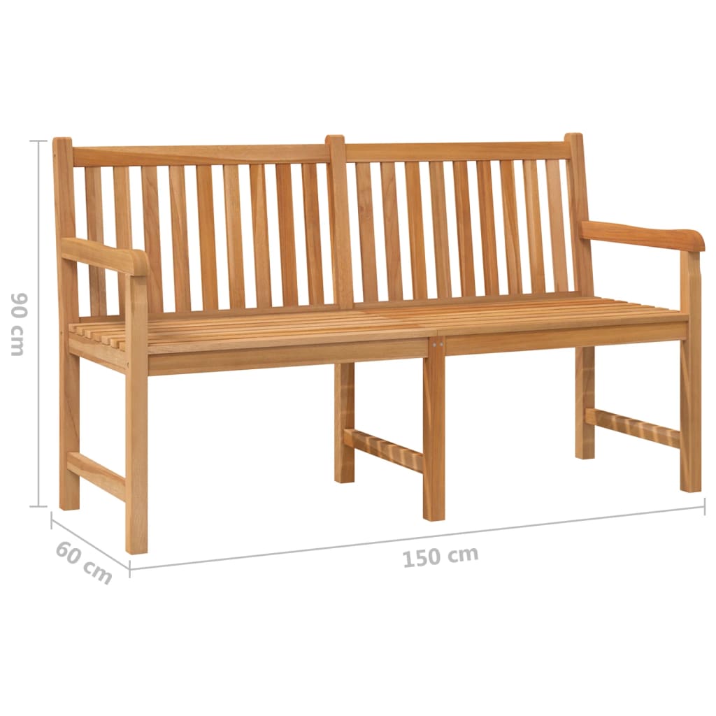 Panchina da Giardino 150 cm in Legno Massello di Teak 316623