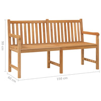 Panchina da Giardino 150 cm in Legno Massello di Teak 316623