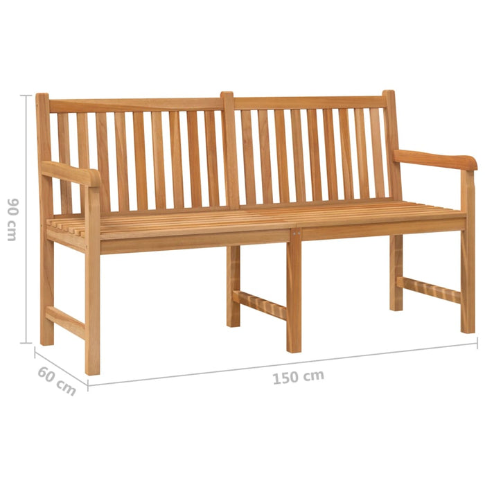 Panchina da Giardino 150 cm in Legno Massello di Teak 316623