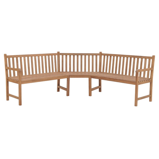 Panca da giardino mobile da giardino per esterni terrazza ad angolo da giardino 185 x 185 x 90 cm legno massello di teak 02_0011124
