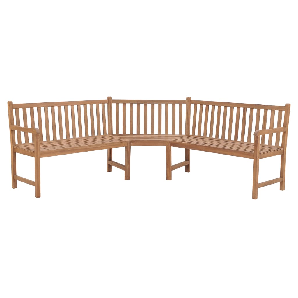 Panchina Angolare da Giardino 185x185x90 cm in Massello di Teak cod mxl 44643