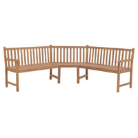 Panchina Angolare da Giardino 185x185x90 cm in Massello di Teak cod mxl 44643
