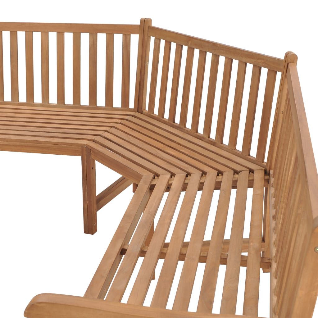 Panchina Angolare da Giardino 185x185x90 cm in Massello di Teak cod mxl 44643