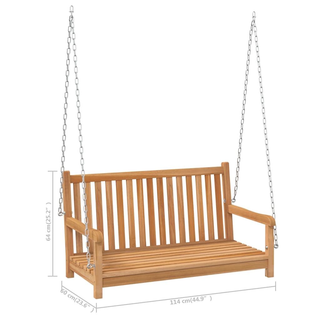 Dondolo da Giardino in Legno Massello di Teak 114x60x64 cm 316628