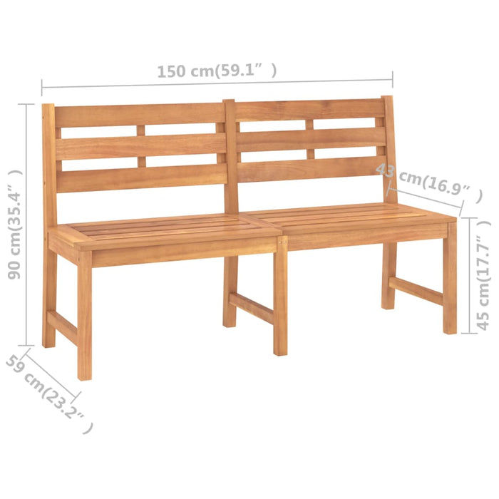 Panca da Giardino 150 cm in Legno Massello di Teak 316635