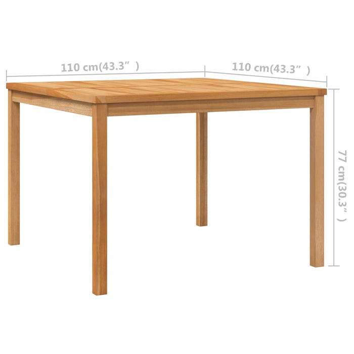 Tavolo da Pranzo per Giardino 110x110x77 cm in Massello di Teak 316637