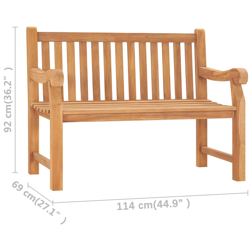 Panchina da Giardino 114 cm in Legno Massello di Teak 316638