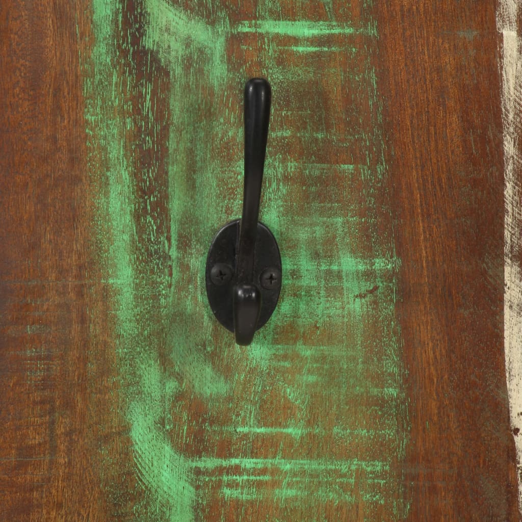 Appendiabiti a Parete 2pz 36x3x110cm Legno Massello di Recupero 337067