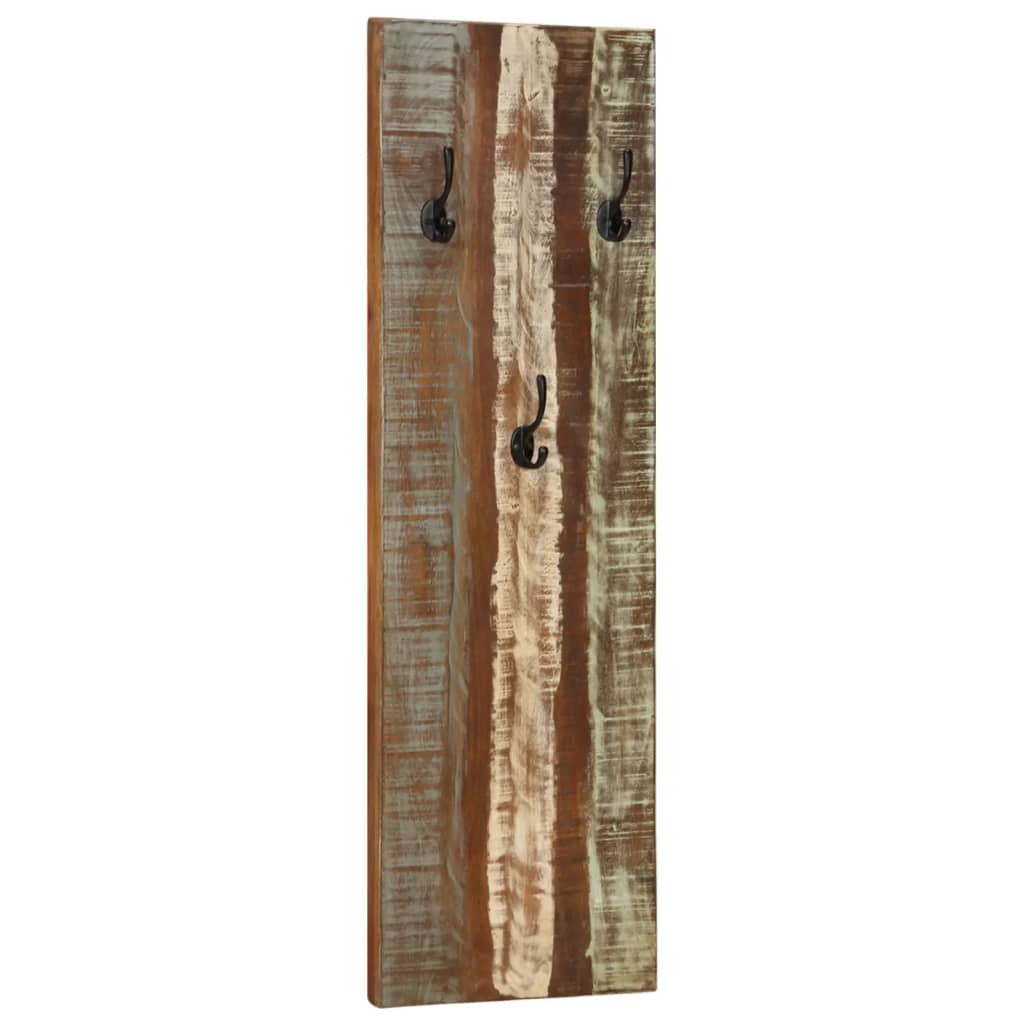 Appendiabiti a Parete 2pz 36x3x110cm Legno Massello di Recupero 337067